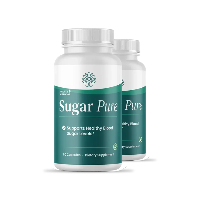 Two bottles of SugarPure dietary supplement â€“ 60 Capsules each, Supports Healthy Blood Sugar Levels